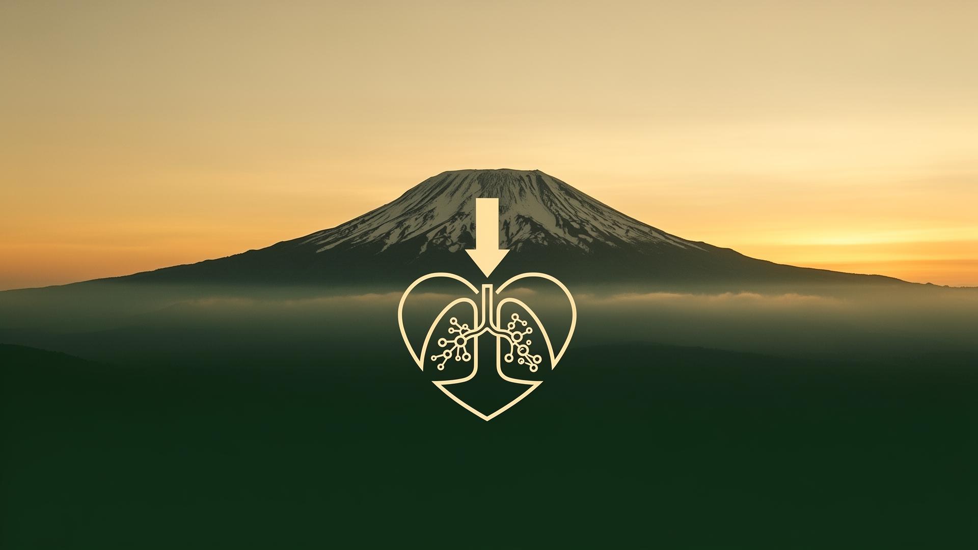Mount Kilimanjaro with altitude icon